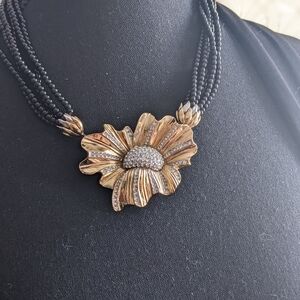Butler 5th Avenue Collection gold-tone multi-strand Crystal Flower Necklace